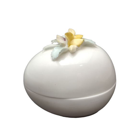 Golden Crown E& R Bone China Egg Trinket Box Made In England - Picture 5 of 5